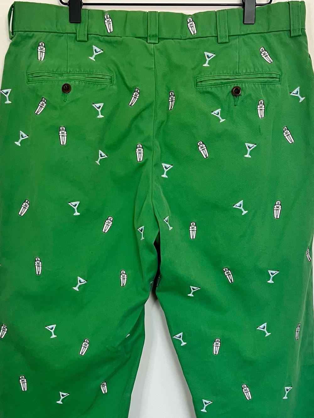 VTG 90s Polo Ralph Lauren Green Martini Shaker Embroidered Chino Pants 34x32 - Picture 4 of 14